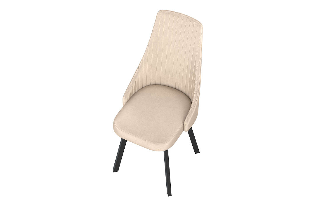 Стул Лион велюр конфетти крем/Цвет металл черный